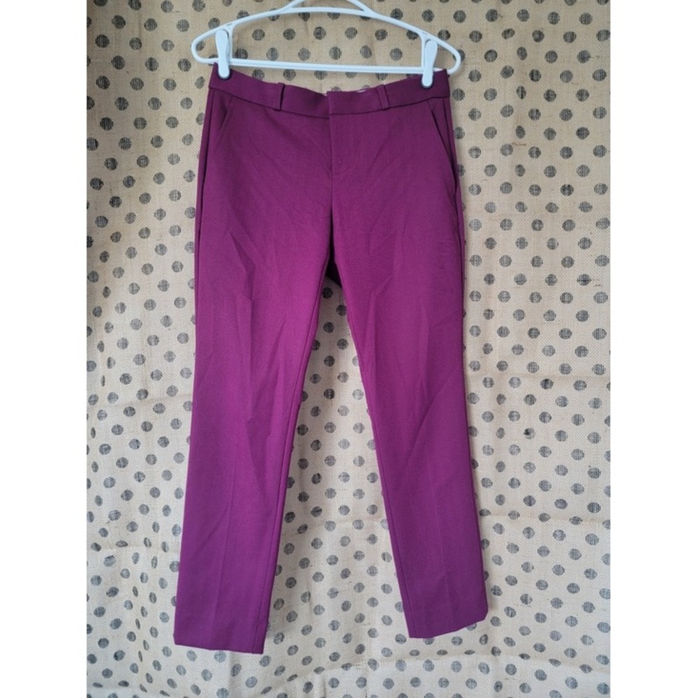 Banana Republic Slim Straight Raspberry Burgundy Wine Dress Pants